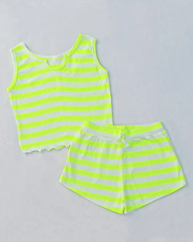 ست کراپ شورت زنانه راه راه