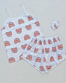 خرید تاپ شورت ساتن زنانه طرحدار