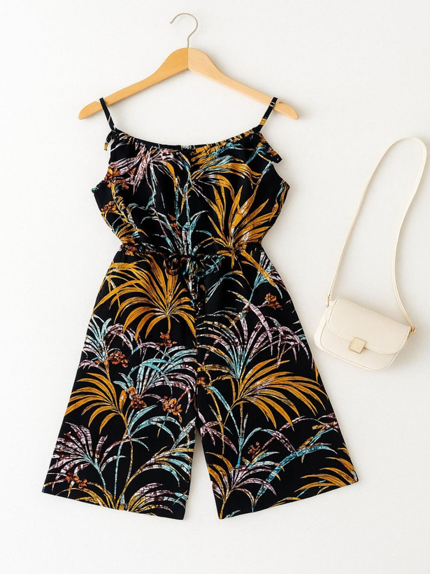 سرهمی شرتکی زنانه با طرح هاوایی رنگی و تابستانی