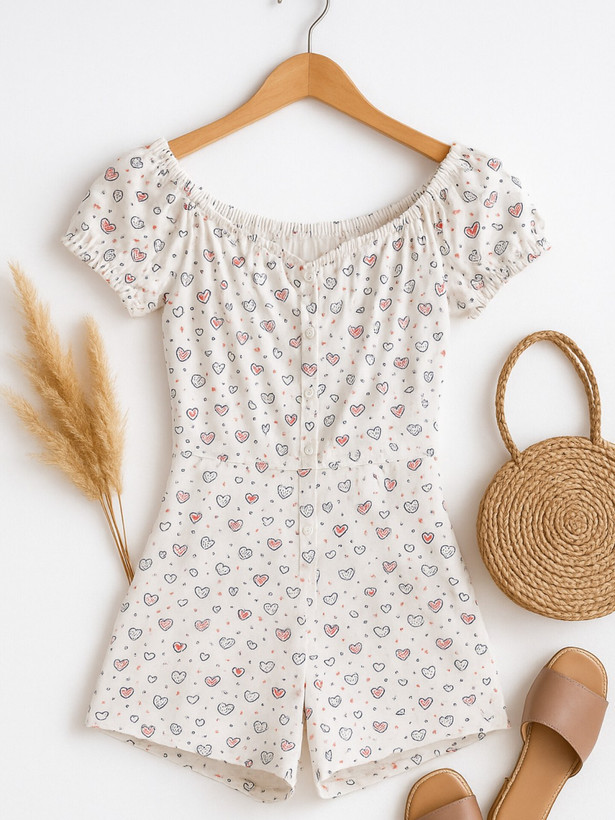 اورال زنانه راحتی تابستانی طرح قلبی نخ پنبهای