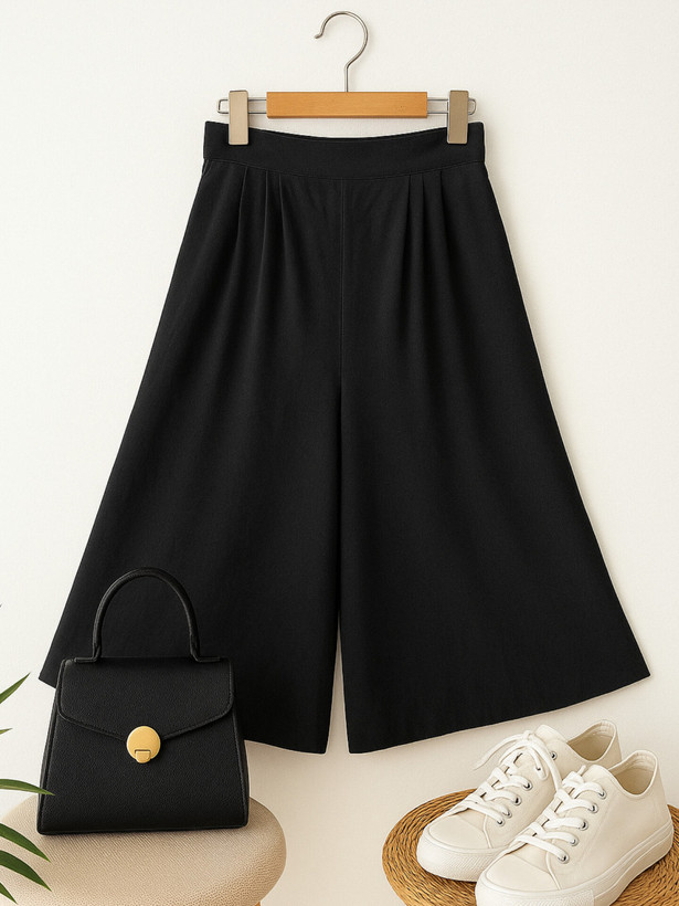 شلوار دامنی زنانه لنین سنگشور رنگ مشکی شیک و راحتی