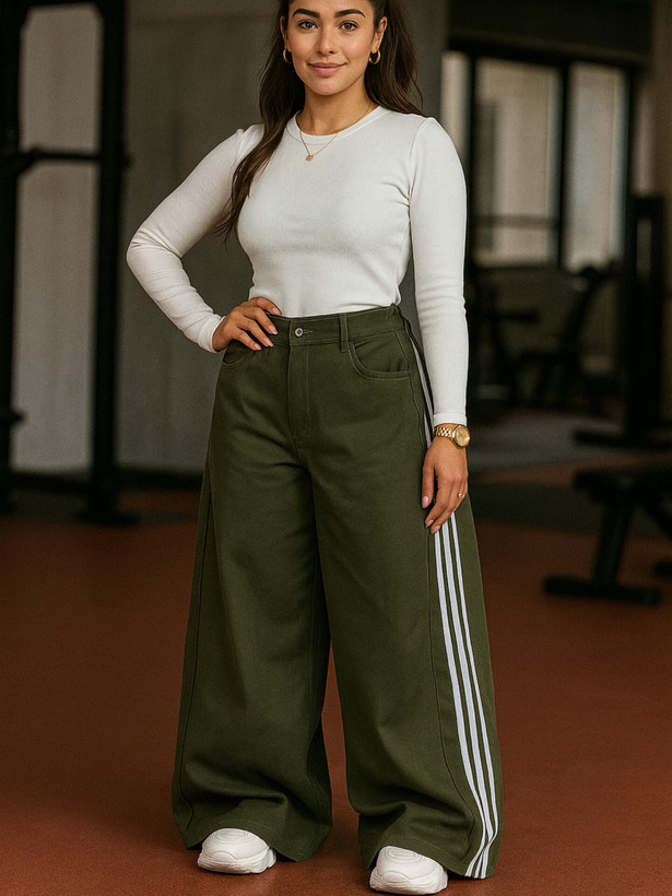 شلوار فول بگ زنانه کتان شسته پاییزه اسپرت و راحتی قد 115 مناسب سایز 38 تا 4۴