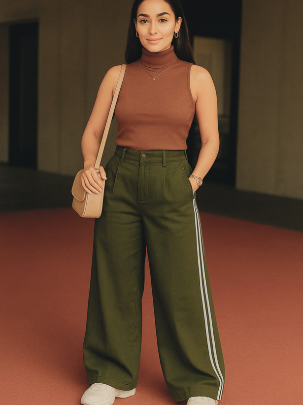 کراپ یقهاسکی قهوهای با تنخور خوشفرم و رنگ گرم، مناسب استایلهای پاییزی و کلاسیک.