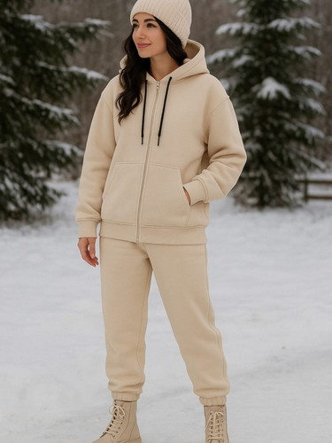 تنخور ست سویشرت و شلوار زنانه اسپرت مناسب پاییز و زمستان، جنس نرم