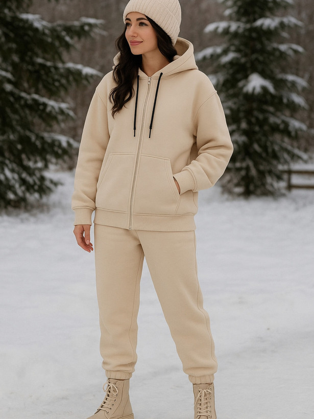 تنخور ست سویشرت و شلوار زنانه اسپرت مناسب پاییز و زمستان، جنس نرم